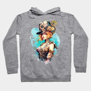 Watercolor Steampunk Girl #1 Hoodie